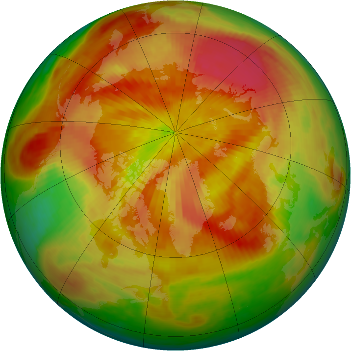 Arctic ozone map for 15 April 1984
